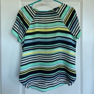 Multi-color Striped Silk Top -Size XS